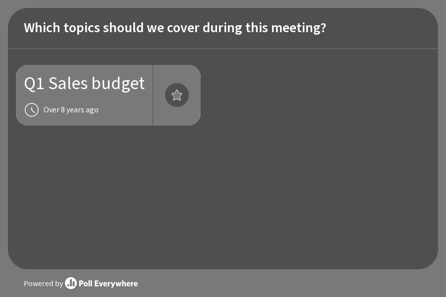 Meeting agenda